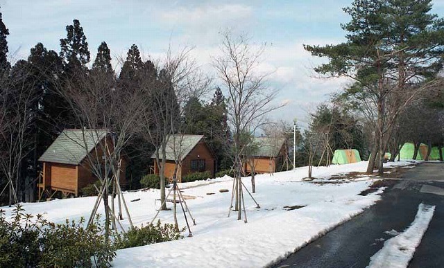 高梁川の上流のキャンプ場